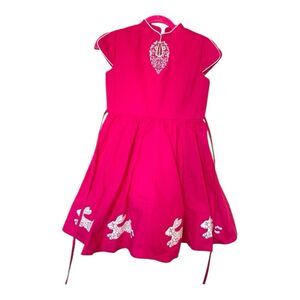 Dollcake Pink Embroidered Chinese New Year / Easter Dress Size 9